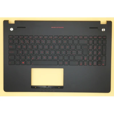 Asus G56 N56 N56VM red backlit Swiss SW keyboard palmrest 90NB03Z3-R31SF0