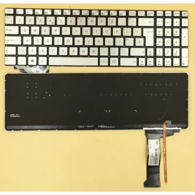 Asus N551 G551 G771 N551J N551JK N551Q ZX50J FX-PLUS FX PRO6700 GL552 GL551 silver backlit UK keyboard