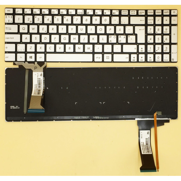 by high qulity Asus N551 G551 G771 ZX50J GL552 GL551 silver backlit ND NE NO Norwegian keyboard on laptop-keyboard.com