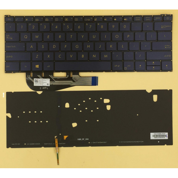 by high qulity Asus UX390, UX390UA, blue backlit US UI keyboard, 0KN0-UW1UI22 on laptop-keyboard.com