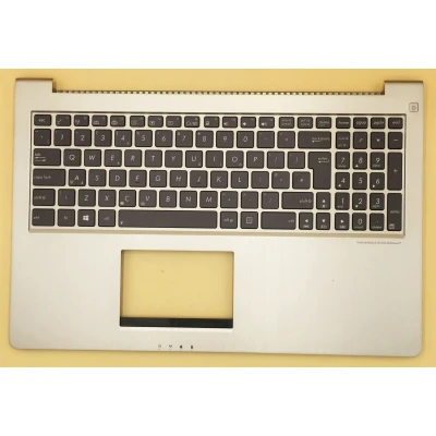 Asus UX51 UX51V silver gold backlit UK keyboard palmrest 90R-NWO1K1180Y