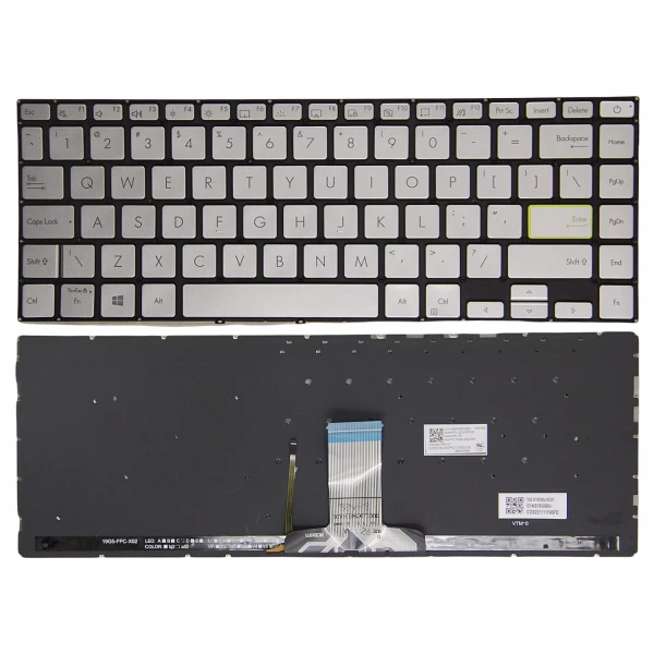 by high quality Asus VivoBook X421 X421DA M413DA M413IA zilveren verlicht US toetsenbord on laptop-keyboard.com