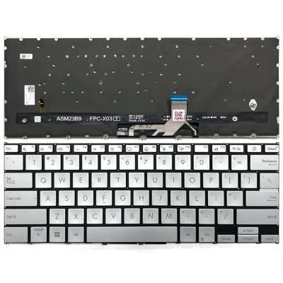Asus ZenBook 14 UX3405 UX3405CA UX3405MA Q415M backlit US keyboard silver Asus ZenBook 14 UX3405 UX3405CA UX3405MA Q415M backlit US keyboard silver