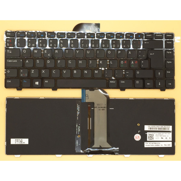 by high qulity Dell Inspiron 14 3421 3437 backlit Norwegian NE keyboard on laptop-keyboard.com