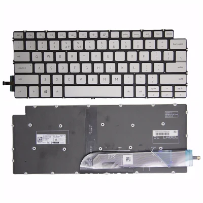 Dell 5408 5405 5406 5415 P121G P113G P114G P126G P115G ασημένιο πίσω φωτισμένο πληκτρολόγιο των ΗΠΑ