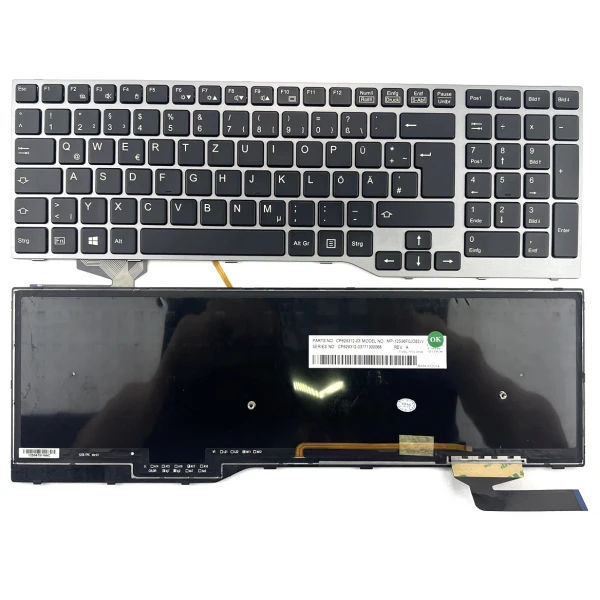 by high quality Fujistu E753, E754, E756, E554, E556, E557, H730, H760, H770, backlit German DE keyboard gray on laptop-keyboard.com
