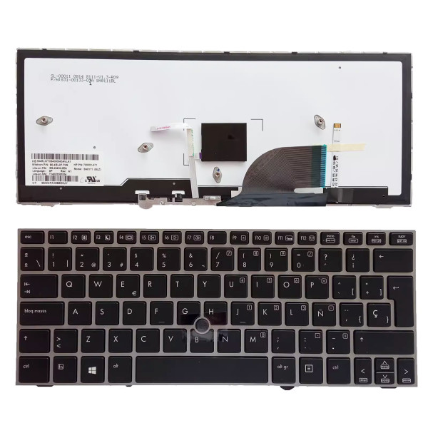 by high qulity HP EliteBook 2170 2170P SG-4930-2EA silver trackpoint backlit Spanish SP keyboard on laptop-keyboard.com