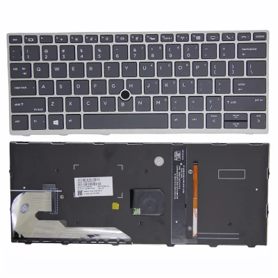 HP EliteBook 830 G5 G6, 730 G5, 735 G5, 836 G6 ar ASV taustiņinstrumentu celiņa punktu atpakaļgaitā