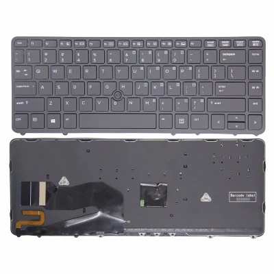 HP EliteBook 840 G1 G2 850 G1 G2 ZBook 14 G1 G2 melns rāmis ar ASV tastatūru ar celiņu aizmugures punktu