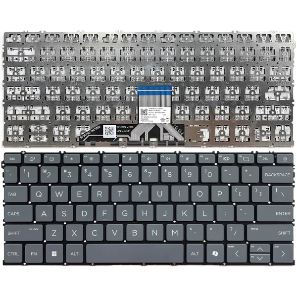 by high quality HP OmniBook 14-he, 14-fp, 14t-fr, 16-au, 16-bf, 16-fb, US keyboard gray on laptop-keyboard.com