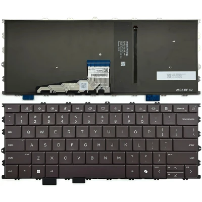 HP OmniBook X Flip 14 collas 2-in-1, 14-kc, 14z-kc, OmniBook Ultra 14 collas, 14-kd, 14t-kd, backlit ASV tastatūra brūna