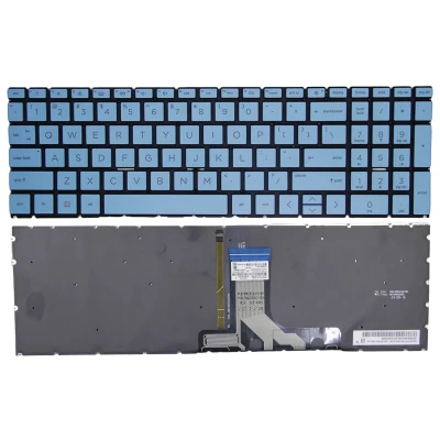 HP Pavilion Plus 16- AB, 16T-AB, 16- AB0000, 16- AB1000, biru backlit US keyboard F1 pertanyaan