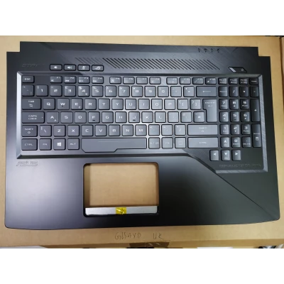 Asus GL503VD melnais atpakaļskata Lielbritānijas tastatūra palmrest 90NB0GQ2-R31UK0