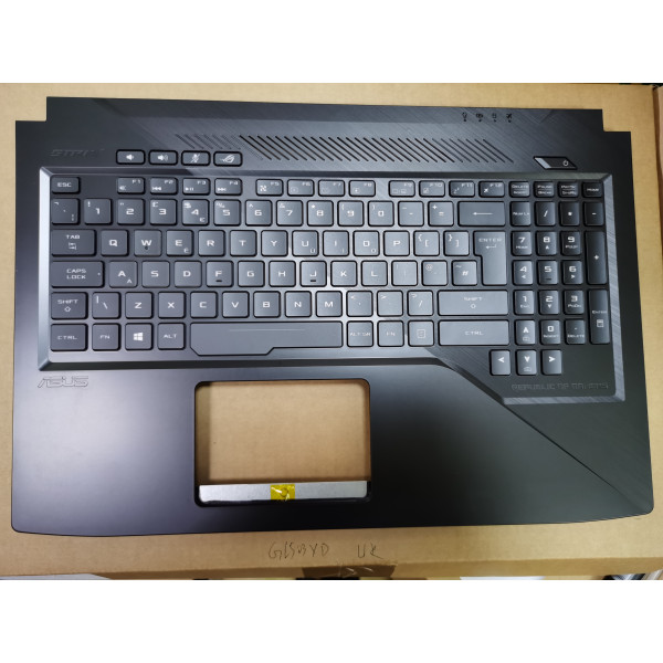 by high qulity Asus GL503VD black backlit UK keyboard palmrest 90NB0GQ2-R31UK0 on laptop-keyboard.com