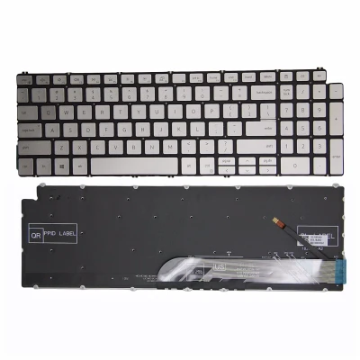 Dell G15 5510 5511 5505 515 15 Pro- 5518 Inspiron 7501 silver back lit US keyboard asli