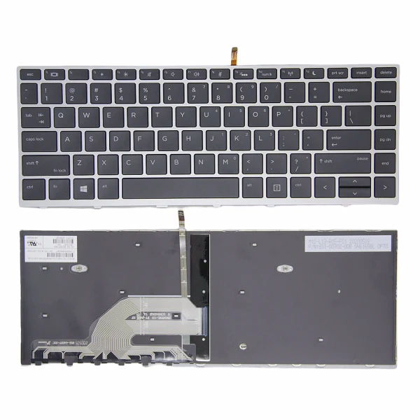 by high quality HP 430 G5, 440 G5, 445 G5, 640 G4 G5, zilveren frame met achtergrondverlichting US toetsenbord origineel on laptop-keyboard.com