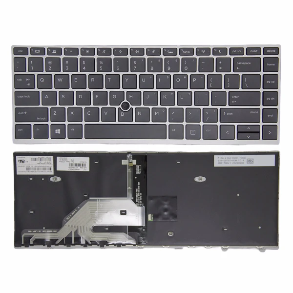 by high quality HP 430 G5, 440 G5, 445 G5, 640 G4 G5, zilveren frame met achtergrondverlichting US toetsenbord origineel on laptop-keyboard.com