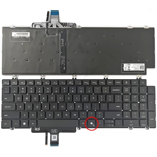 by high quality Dell Latitude 3540 5531 5540 met achtergrondverlichting US toetsenbord AI on laptop-keyboard.com