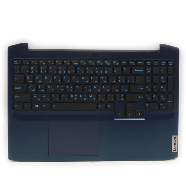 by high qulity Lenovo Gaming 3-15ARH05 5CB0Z37662 Blue backlit Arabic AR keyboard palmrest on laptop-keyboard.com