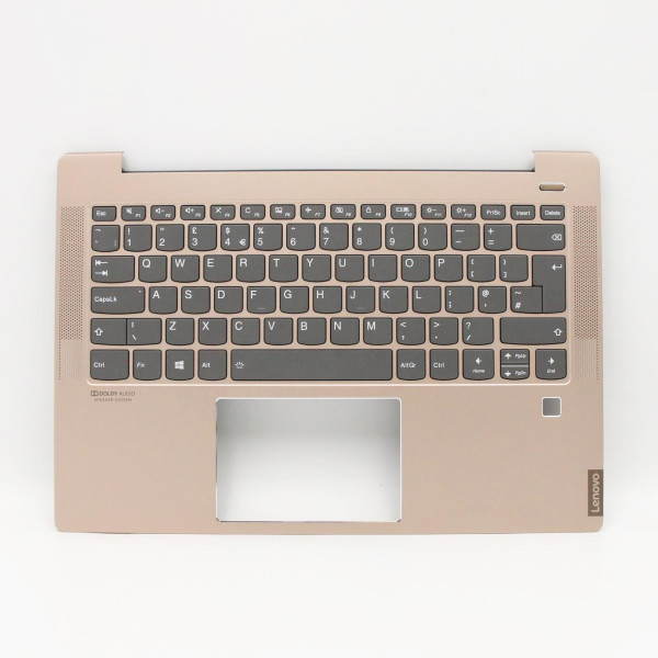 by high qulity Lenovo Ideapad S540-14API Teclado Rose Gold fingerprint hole backlit UK keyboard palmrest on laptop-keyboard.com