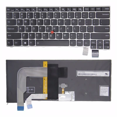 Lenovo thinkpad S2 T460S T470S silver frame dengan trackpoint backlit US keyboard tinggi copy