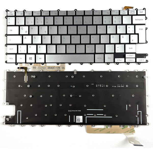 by high quality Samsung Galaxy Book Flex Alpha NP730QCJ, 730QCJ, NP730QDA, 730QDA, Iluminat din spate German DE tastatură argint on laptop-keyboard.com