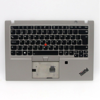 ThinkPad T490s silver fingerprint hole backlit Swedish SD keyboard palmrest