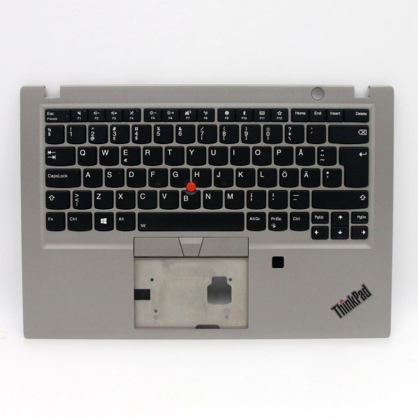 by high qulity ThinkPad T490s silver fingerprint hole backlit Swedish SD keyboard palmrest on laptop-keyboard.com