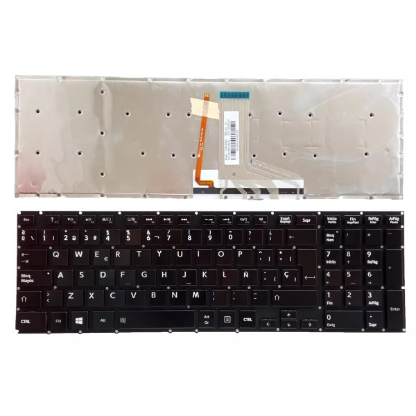 by high qulity Toshiba P50-A P50T-A P55-A P55T-A P70-A P75-A backlit Spanish SP keyboard on laptop-keyboard.com